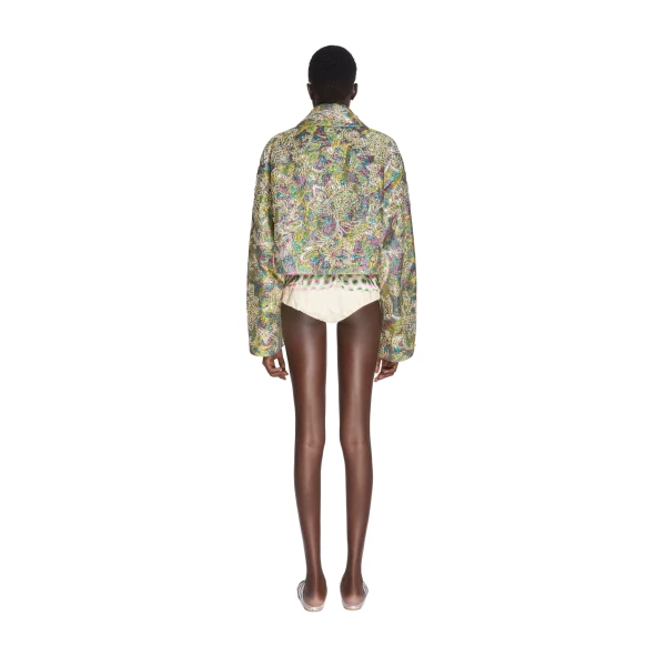 Embroidered jacquard jacket in Lemon - Image 4
