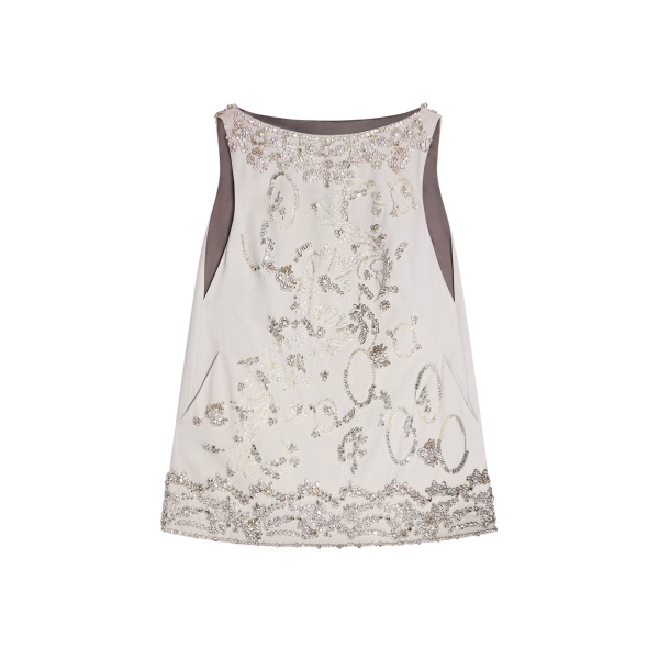 Dries Van Noten Embroidered mini dress in Light Grey | Dresses | Coveti