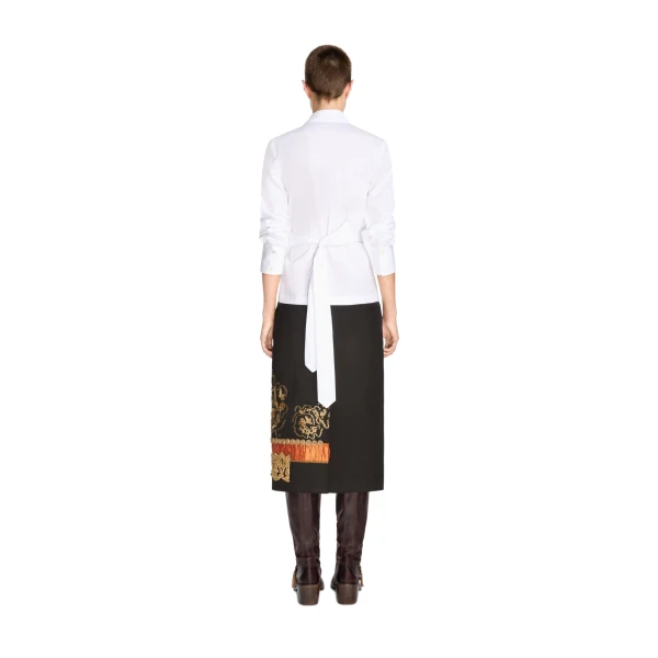 Embroidered pencil skirt in Black - Image 4