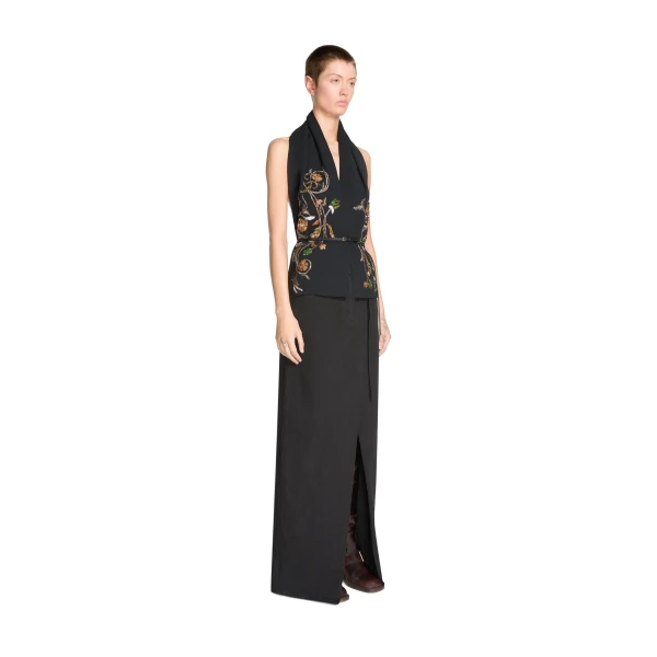 Embroidered scarf in Black - Image 3