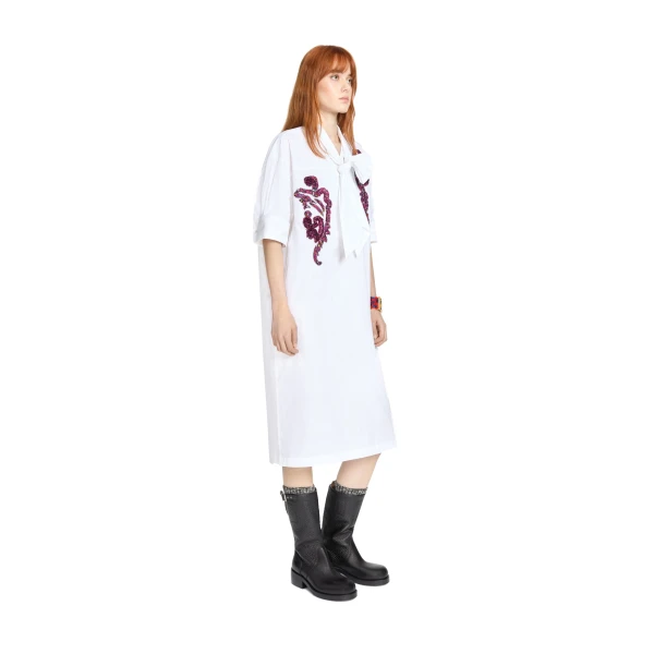 Embroidered shirt dress in White - Image 3