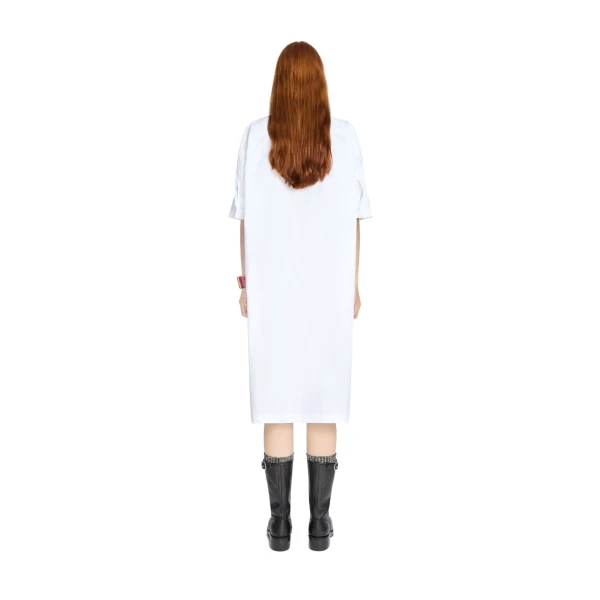 Embroidered shirt dress in White - Image 4
