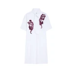 Dries Van Noten Embroidered shirt dress in White | Dresses | Coveti