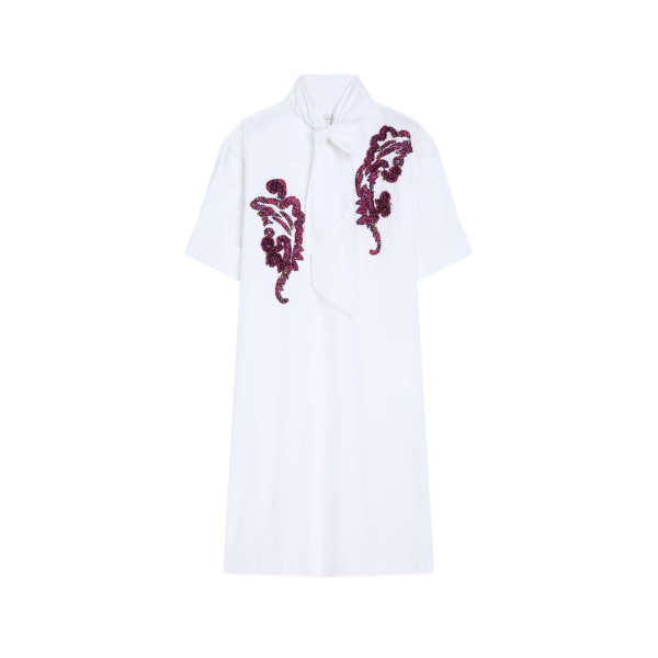 Dries Van Noten Embroidered shirt dress in White | Dresses | Coveti