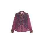 Dries Van Noten Embroidered shirt in Fuchsia | Tops | Coveti