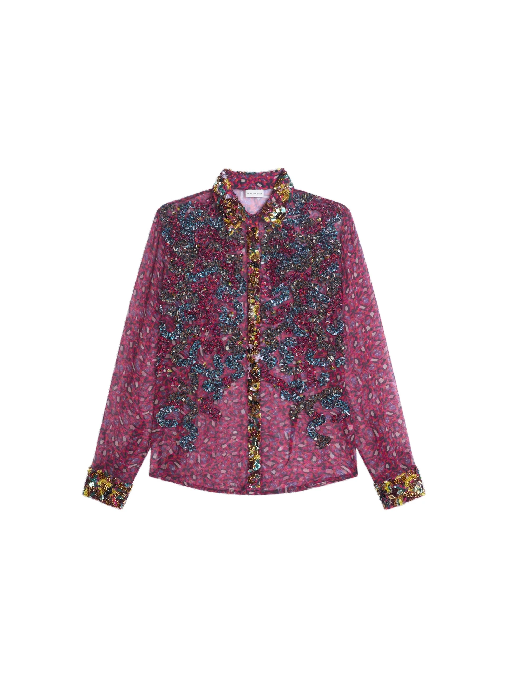 Dries Van Noten Embroidered shirt in Fuchsia | Tops | Coveti Dries Van Noten Embroidered shirt in Fuchsia | Tops | Coveti