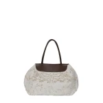 Dries Van Noten Embroidered shoulder bag in Light Grey