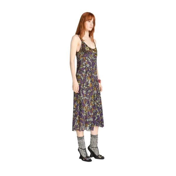 Embroidered slip dress in Purple - Image 3