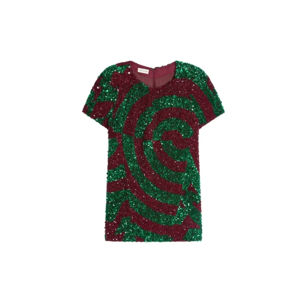 Dries Van Noten Embroidered tailored top in Burgundy | Tops | Coveti