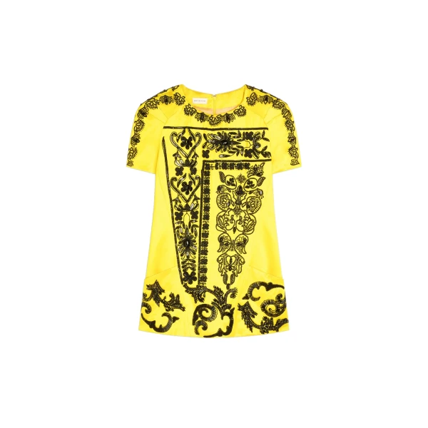 Dries Van Noten Embroidered tailored top in Yellow | Tops | Coveti