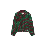 Dries Van Noten Embroidered viscose blouson in Burgundy | Jackets | Coveti