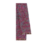 Dries Van Noten Embroidered viscose scarf in Fuchsia