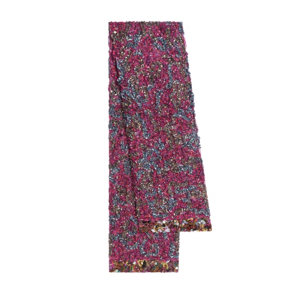 Dries Van Noten Embroidered viscose scarf in Fuchsia