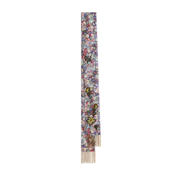 Embroidered viscose scarf