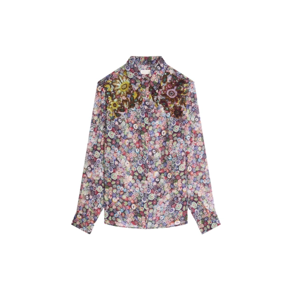Dries Van Noten Embroidered viscose shirt | Tops | Coveti