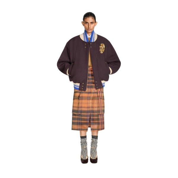 Embroidered wool bomber in Auber - Image 2