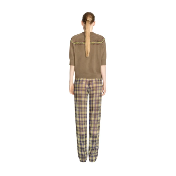 Embroidered wool sweater in Forest - Image 4