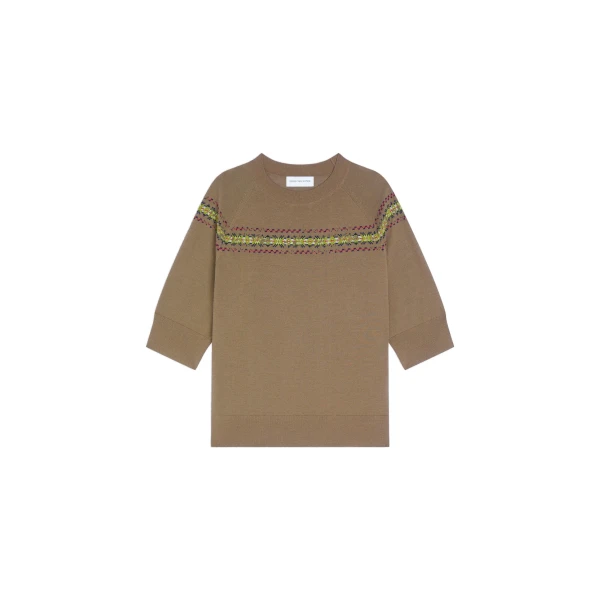 Dries Van Noten Embroidered wool sweater in Forest | Knitwear | Coveti