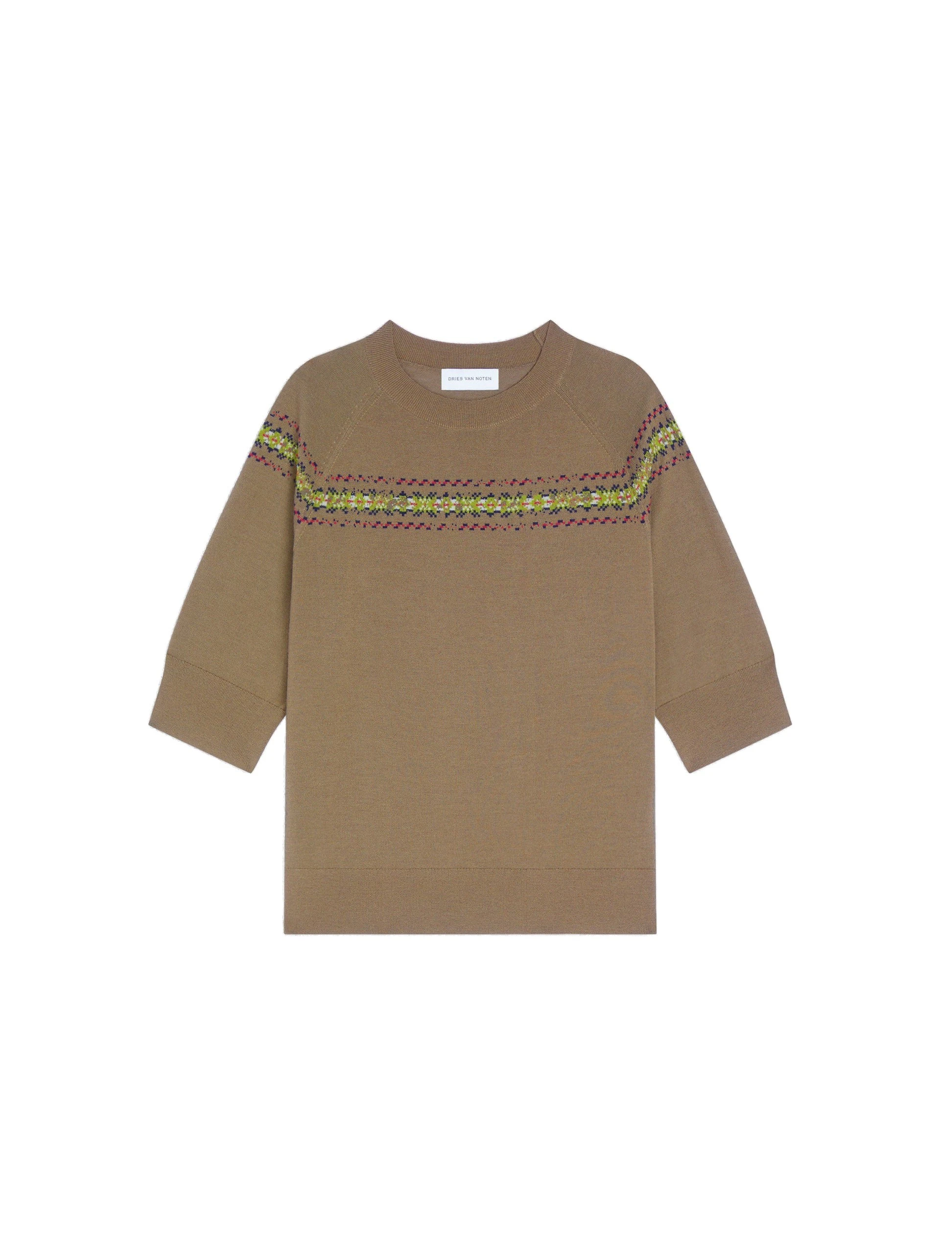 Dries Van Noten Embroidered wool sweater in Forest | Knitwear | Coveti Dries Van Noten Embroidered wool sweater in Forest | Knitwear | Coveti