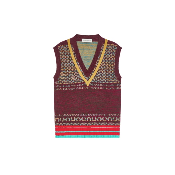 Dries Van Noten Fitted cashmere top in Wine | Knitwear | Coveti