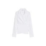 Dries Van Noten Fitted cotton wrap shirt in White | Tops | Coveti