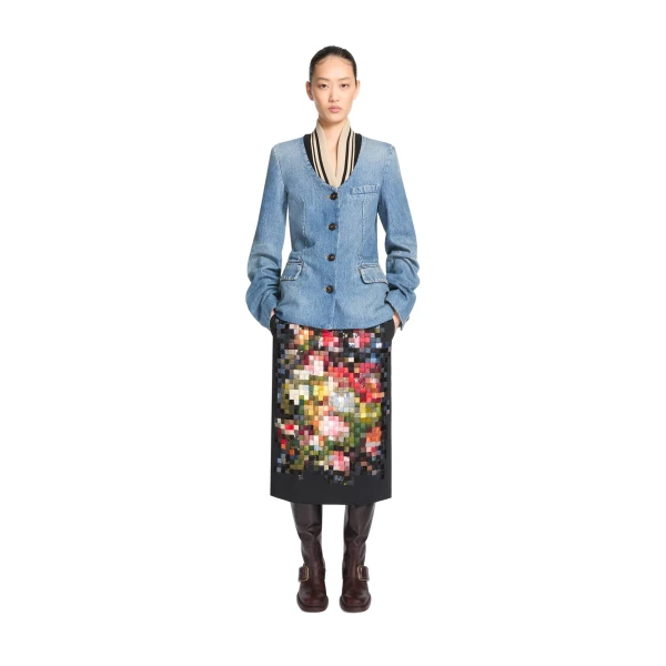 Fitted denim blazer in Blue - Image 2