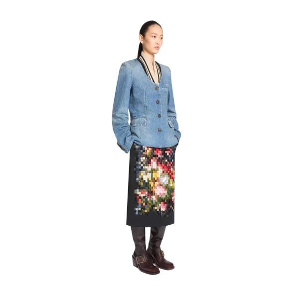 Fitted denim blazer in Blue - Image 3