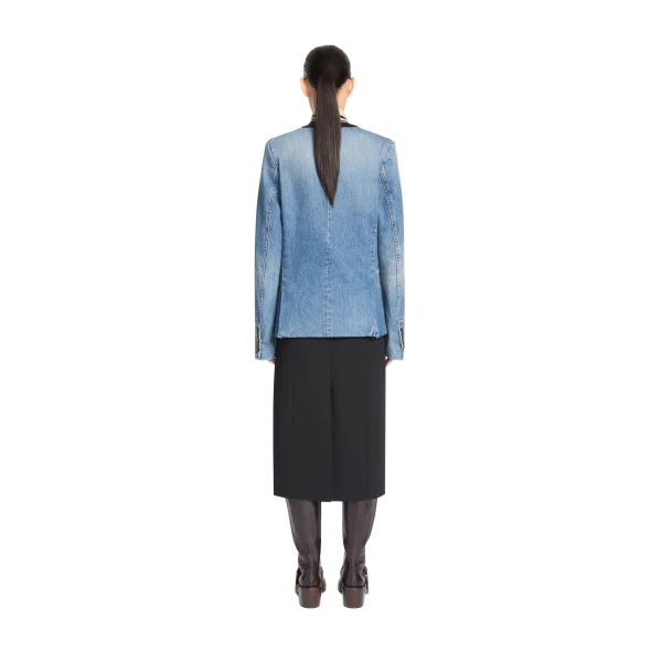 Fitted denim blazer in Blue - Image 4