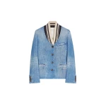 Dries Van Noten Fitted denim blazer in Blue | Jackets | Coveti