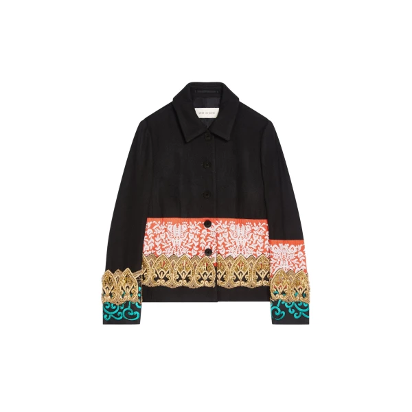 Dries Van Noten Fitted embroidered wool blazer in Black | Jackets | Coveti