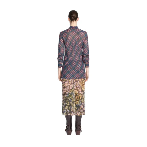 Fitted lurex shirt in Blue - Image 4
