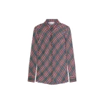 Dries Van Noten Fitted lurex shirt in Blue | Tops | Coveti