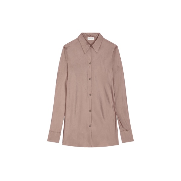 Dries Van Noten Fitted viscose shirt in Stone | Tops | Coveti