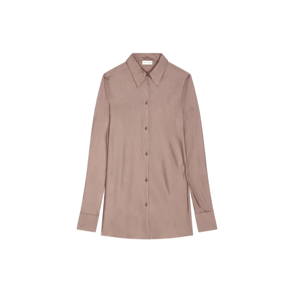 Dries Van Noten Fitted viscose shirt in Stone | Tops | Coveti