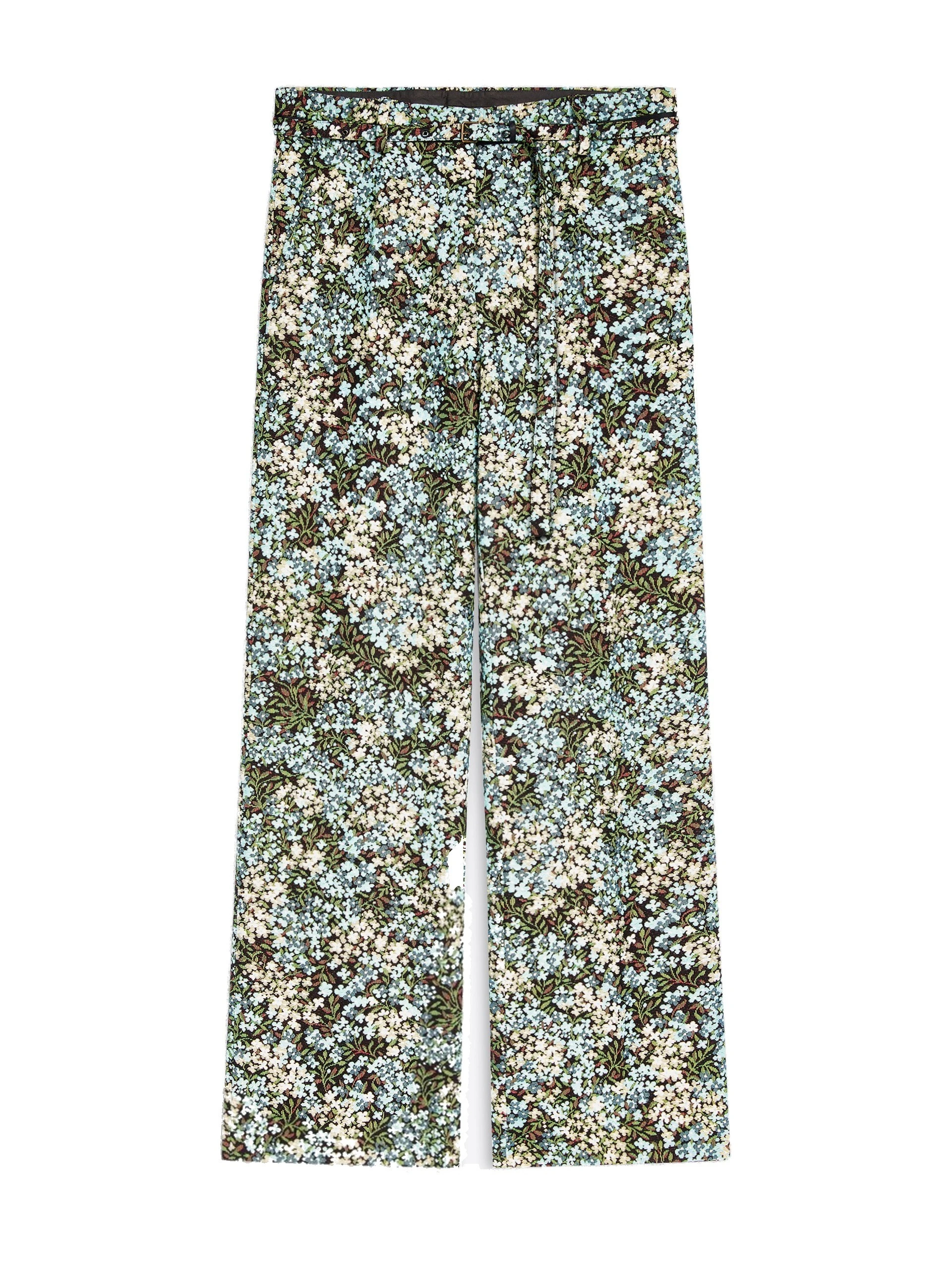 Dries Van Noten Flared floral trousers in Sky | Pants | Coveti Dries Van Noten Flared floral trousers in Sky | Pants | Coveti