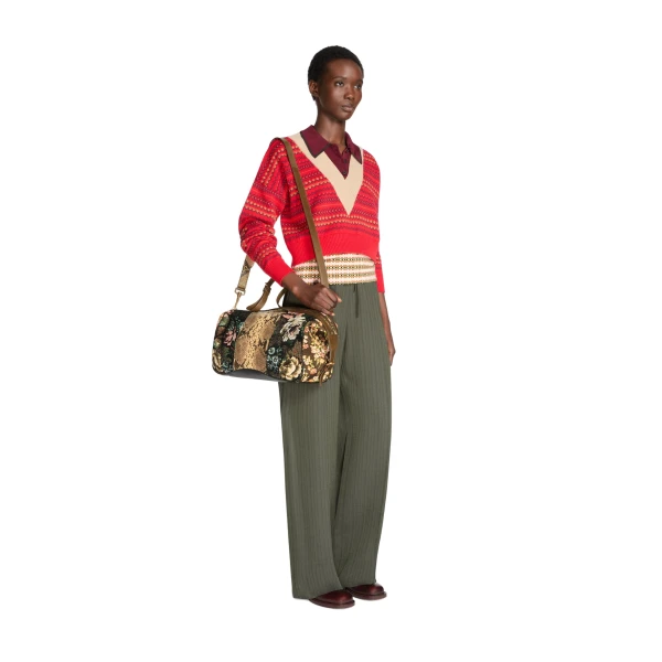 Floral East-West bag in Black - Image 6