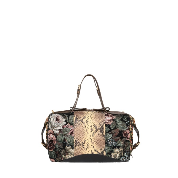 Dries Van Noten Floral East-West bag in Black