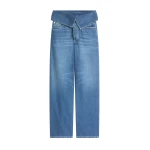 Dries Van Noten Folded denim pants in Blue | Pants | Coveti