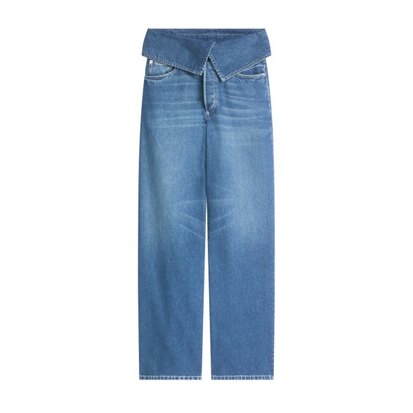 Dries Van Noten Folded denim pants in Blue | Pants | Coveti