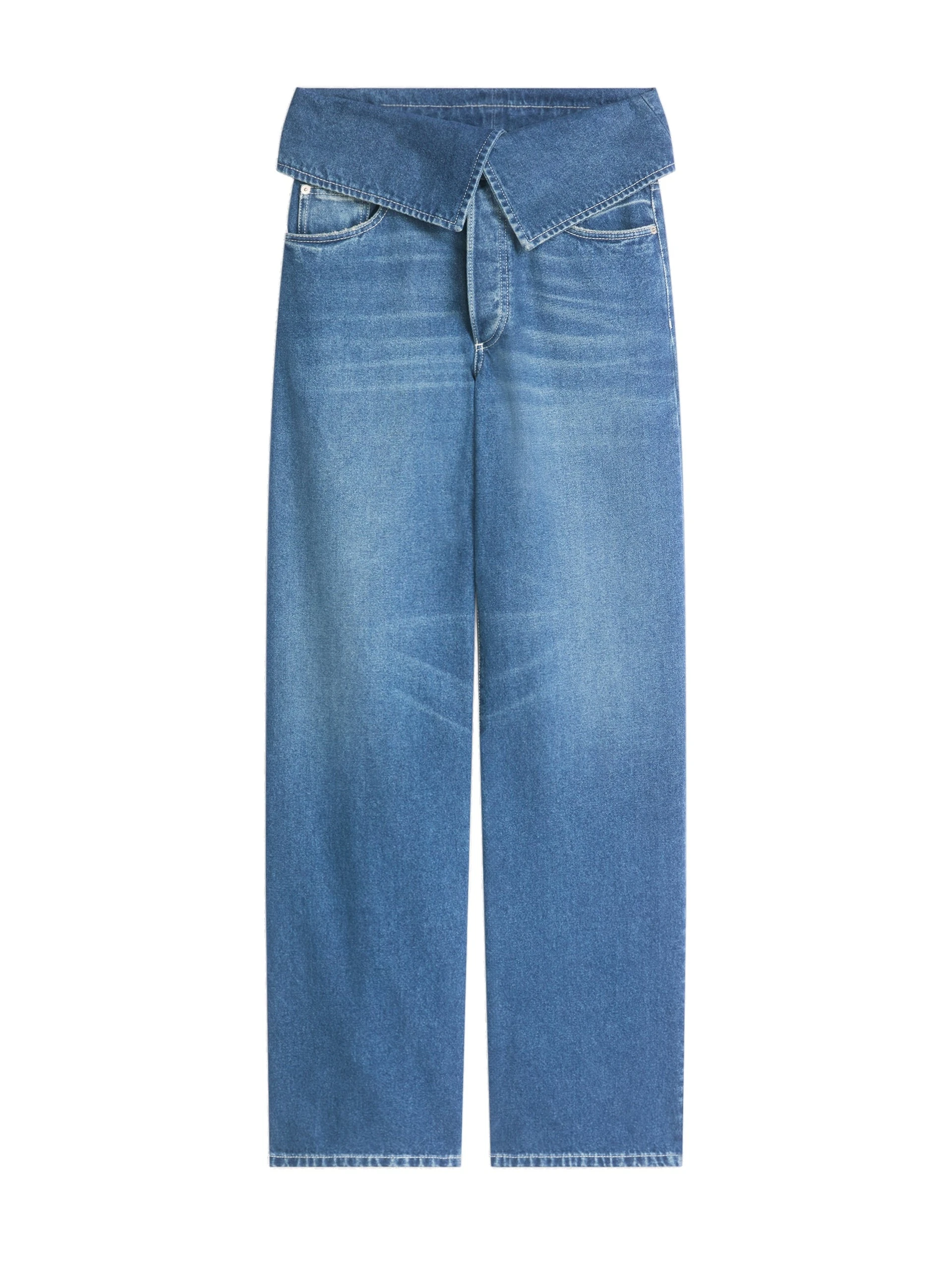 Dries Van Noten Folded denim pants in Blue | Pants | Coveti Dries Van Noten Folded denim pants in Blue | Pants | Coveti