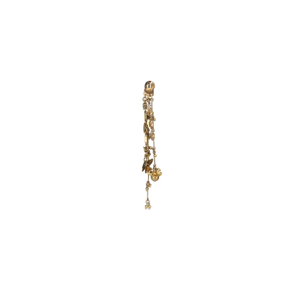 Dries Van Noten Fringed stud pendant earrings in Old Brass