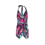 Dries Van Noten Halterneck moiré top in Fuchsia | Tops | Coveti