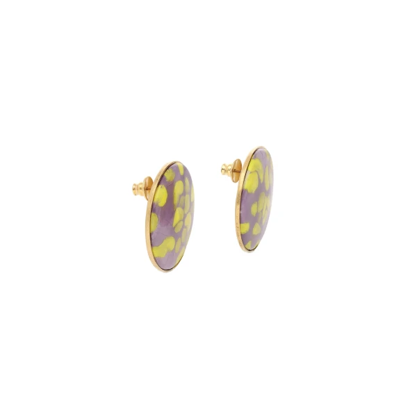 Handmade painted earrings in Lilac - Image 4