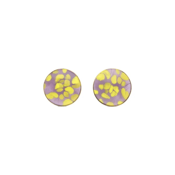 Handmade painted earrings in Lilac