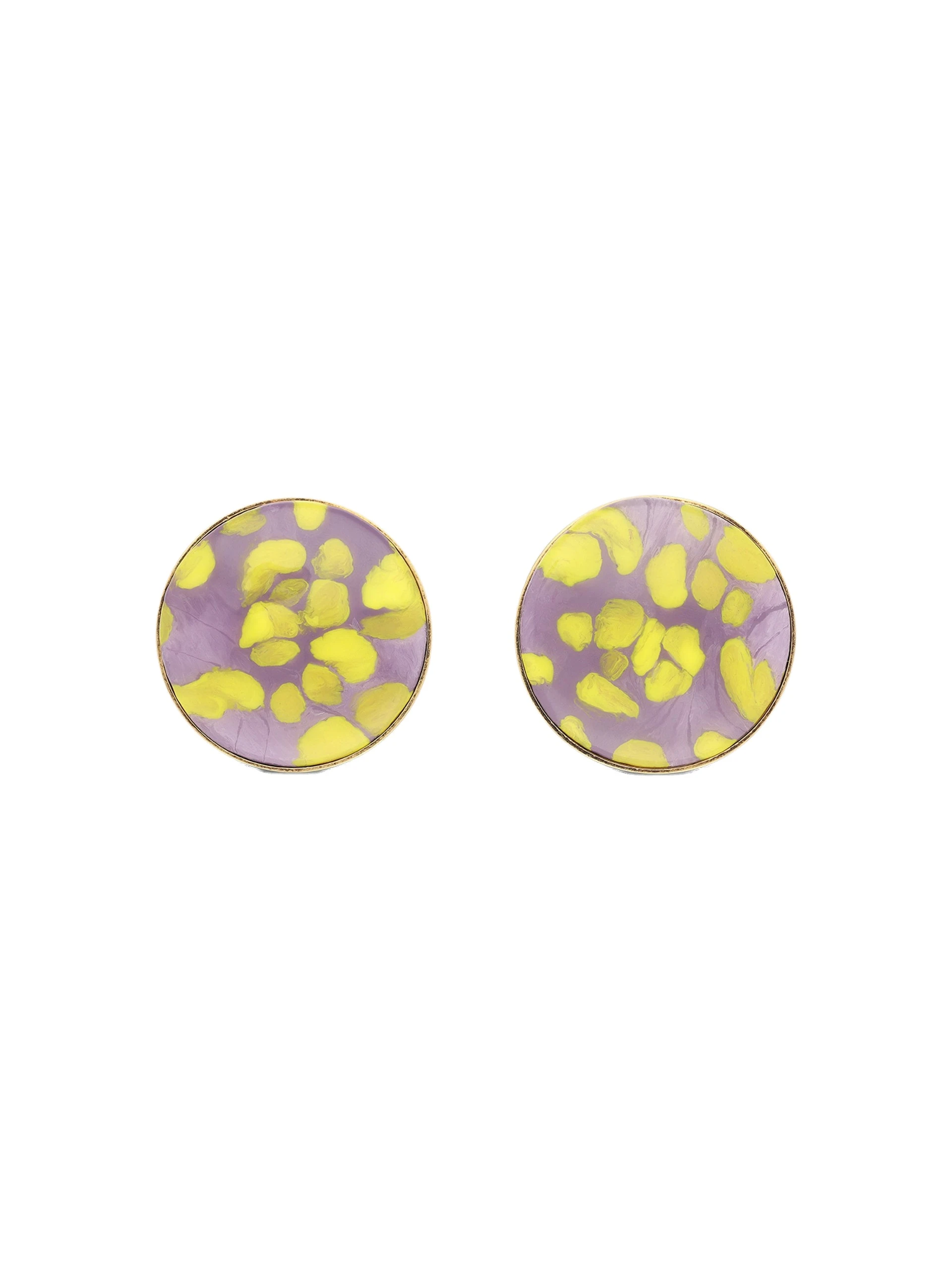 Dries Van Noten Handmade painted earrings in Lilac | Earrings | Coveti Dries Van Noten Handmade painted earrings in Lilac
