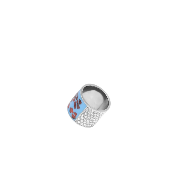 Handmade painted ring in Light Blue - Image 4