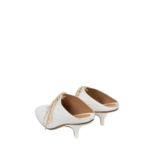 Heeled sneaker mules in White - Image 4