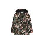 Dries Van Noten Hooded floral peacoat in Black | Coats | Coveti