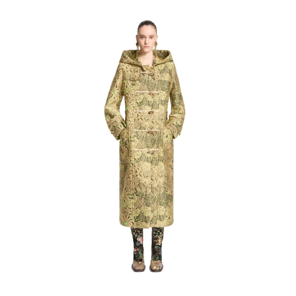 Jacquard duffle coat in Sand - Image 2