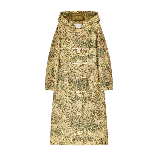 Jacquard duffle coat in Sand